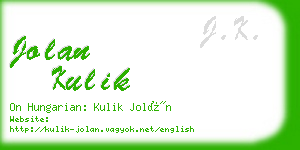 jolan kulik business card